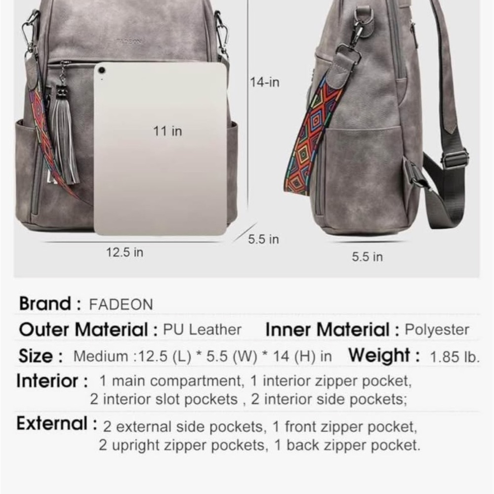 Pink Backpack With Patterned Strap - image 6